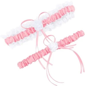 Garters for Bride 2-Piece Wedding Garter Set Lace Elastic Bridal Garter - Picture 1 of 3