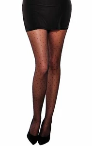 Mujer Negro Transparente Medias Lunares Pequeño Lunares Patrón 20 Den Dottie - Imagen 1 de 7