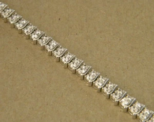 Damen Frauen rhodiniert Tennis Armband 2 Reihen 80 Cz 7,5 Zoll lang Lolo - Bild 1 von 3