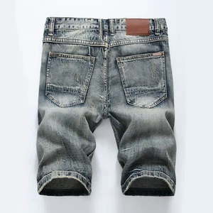 Mens Ripped Skinny Jeans Destroyed Short Pants Casual Denim Shorts Trousers New - Picture 1 of 15