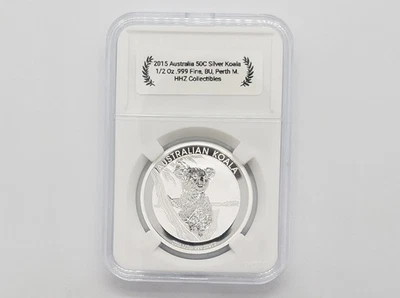 Australia 2015 1/2 Oz 50C Silver Australian Koala Bullion w/ 36 mm Slab Holder - Image 1 of 2