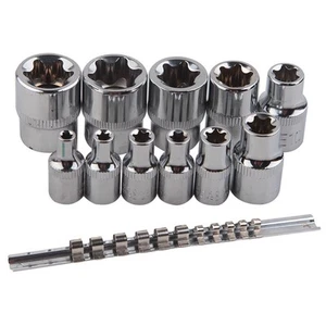 Juego de Llaves de Vaso en Estrella E-TORX Hembra con Riel 11 Piezas Juego 7722 - Imagen 1 de 9