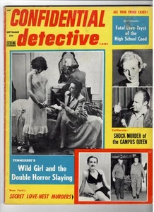 CONFIDENTIAL DETECTIVE True crime Magazine Sept. 1957 "Good" - Picture 1 of 3