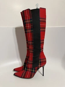 Vintage Dolce & Gabbana C.AW1999 Red Tartan Plaid Boots 39,5 - Bild 1 von 24