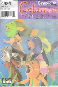 Uncut Simplicity Sewing Pattern 4926 Child's Longia Miller Rainbow Fish Costumes - Picture 1 of 2