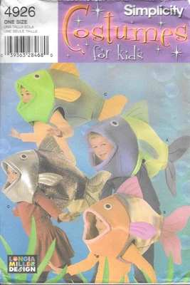 Uncut Simplicity Sewing Pattern 4926 Child's Longia Miller Rainbow Fish Costumes - Image 1 of 2