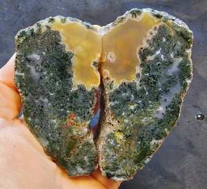 Ágata de musgo verde 14,6 oz (414 gr), botrioidal, áspera lapidaria, ágata pluma - Imagen 1 de 18