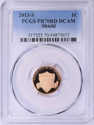 2013 S Lincoln Shield Cent Penny Proof PCGS PR 70 RD DCAM 673 - Image 1 of 2
