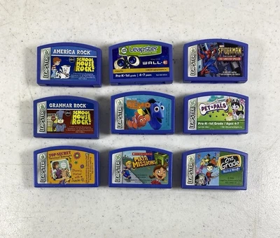 9 Leapfrog Leapster Game Cartridges School House Rock Finding Nemo Spider-Man - Image 1 of 2