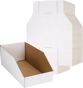 Garage Storage Bins - Pack of 35 Cardboard Shelf Organizer Bins 12X6X4.5Inch for - Picture 1 of 6