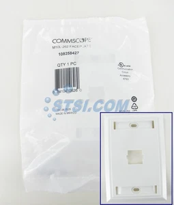 Commscope M10L-262 1 puerto tipo L placa frontal empotrada, blanco, 108258427 ~ STSI - Imagen 1 de 4