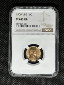 1909 VDB Lincoln Cent NGC MS63 RB Red Brown Wheat Penny Beautiful Coin - Picture 1 of 2