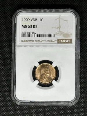 1909 VDB Lincoln Cent NGC MS63 RB Red Brown Wheat Penny Beautiful Coin - Image 1 of 2