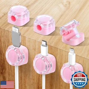 cobee 6 Pcs Magnetic Cable Holder, Under Desk Cable Clips Management, Adhesiv - Afbeelding 1 van 5