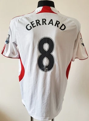Liverpool 2007 - 2008 UEFA Away football Adidas shirt #8 Gerrard size M Adult - Image 1 of 4