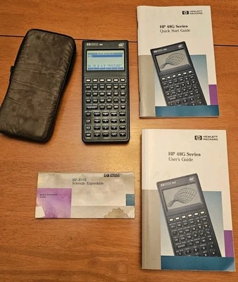 Hewlett Packard HP 48G Graphing Calculator With Case Tested All Manuals Included - Image 1 of 4