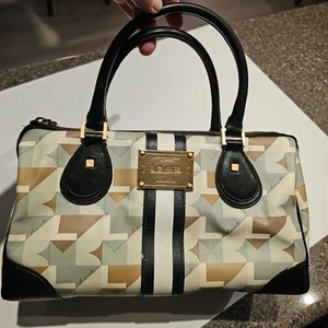 L.A.M.B Satchel Designer Bag By Gwen Stefani Geometric Leather Handles Fun Purse - Picture 1 of 20