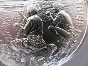7/8 OZ. NAVAJO AMERIKANISCHE INDIANISCHE STAMMESNATIONEN KUNSTMÜNZE SILBER.999 + GOLD - Bild 1 von 1