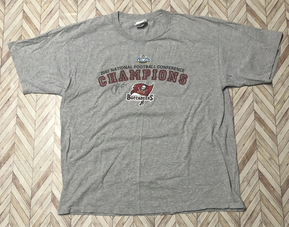 Tampa Bay Buccaneers 2002 Conferencia Nacional de Fútbol Americano T. Derrick Brooks Firmado Foto 1 de 4