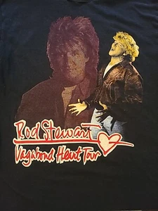 Vintage Rod Stewart T Shirt Vagabond Heart Tour 1991 1992 Single Stitch Black XL - Picture 1 of 10