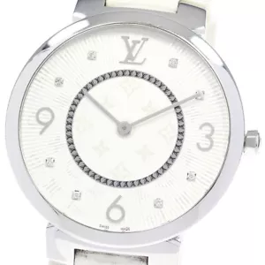 LOUIS VUITTON Tanbur slim Q1E01 8P diamond Silver Dial Quartz Men's Watch_868890 - Picture 1 of 7
