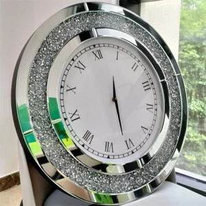 80cm Large Round Wall Clock Crushed Decor Unique Mothers Day Wedding Xmas Gift - Picture 1 of 14