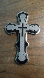 Men's 316L Stainless Steel Pendant  Cross Polished  w/Black - Picture 1 of 4