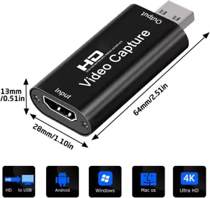 4K HDMI Video Capture Card - USB 2.0 1080P Recorder Box für PS4, DVD, Kamera - Bild 1 von 5