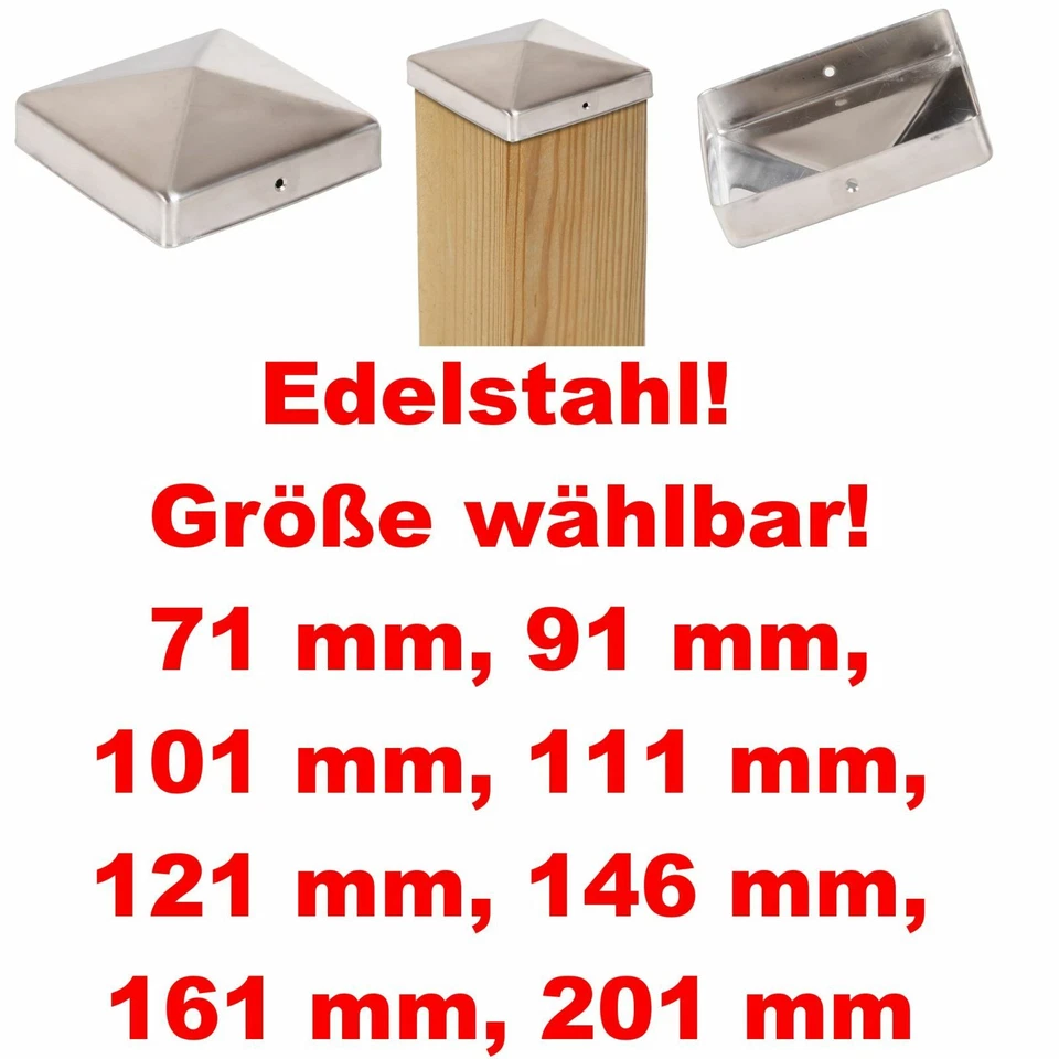 MARKENLOS TAPPO PALO PIRAMIDE ACCIAIO INOX QUADRATO INOX TAPPO RECINZIONE PALO RECINZIONE TAPPO