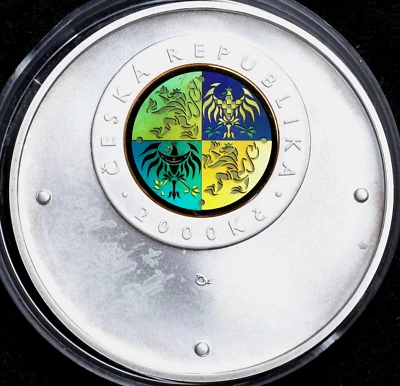 RR Gold & Silver 1999 Czech 2000 Korun NEW MILLENNIUM BU & Proof Coin - Image 1 of 3