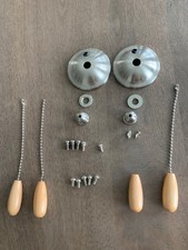Wooden Silver Ceiling Fan Ball Pull Chain Drawstring Cord Replacement Set