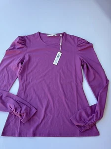 95 $ Rebecca Taylor, Essential Puff Rüschen Langarm Pima Strick Top Größe M - Bild 1 von 8