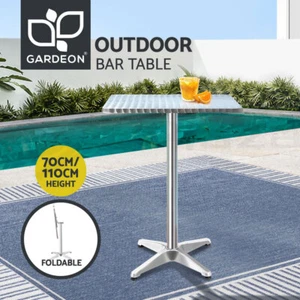 Gardeon Outdoor Bar Table Furniture Adjustable Aluminium Pub Square Cafe Table - Picture 1 of 10