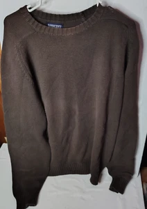 Lands End sweater dark brown mens size M 38-40 100% cotton Made in USA - Picture 1 of 5