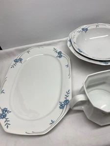 WINTERLING MARKTLEUTHEN SPEISE-SERVICE  6 PERSONEN PORZELLAN + GRAU/BLAU - Bild 1 von 7