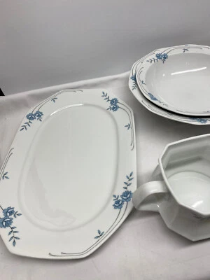 WINTERLING MARKTLEUTHEN SPEISE-SERVICE  6 PERSONEN PORZELLAN + GRAU/BLAU - Bild 1 von 4