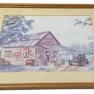 Coca-Cola Framed 16x20 Country Gas Pump Mike’s Garage Buick Kool Advertisement - Picture 1 of 11