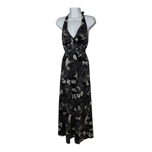 Dorothy Perkins Women's UK Size 14 Halter Neck Black & Cream Pattern Dress - Picture 1 of 10