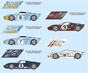 Decals Ford GT40 Le Mans 1969 6 7 8 9 68 1:32 1:24 1:43 1:18 64 87 MkII calcas - Foto 1 di 6