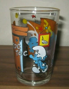 Pitufos Pitufo Schtroumpfs Puffi Benedictin Bélgica Dibujos Animados Vidrio 1994 Raro - Imagen 1 de 7