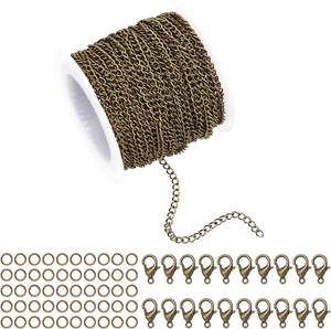 30 Feet Necklace Chains 2Mm Twisted Links Bronze Chain - Picture 1 of 12