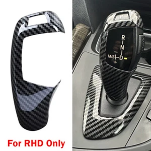 Carbon Fiber Black Gear Shift Knob Cover Trim RHD For BMW F32 F33 F36 2013-2019 - Picture 1 of 9