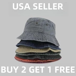 Pigment Dyed Washed Bucket Denim Hut Angeln Outdoor Sonnenhut - Bild 1 von 12