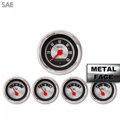 5 Ga. Set - SAE Amer Retro Rod IIII, Rd Mod Nedl, Chrom Trm RingsStyle Kit DIY - Image 1 of 2