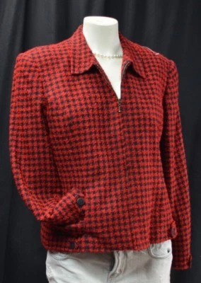 Blazer Norton McNaughton Shabby Chaqueta Traje Abrigo Pata de Gallo Cremallera Talla 12 P De Colección Foto 1 de 4