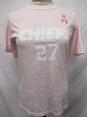 Camiseta rosa para mujer Kansas City Chiefs NFL cáncer de mama 'Larry Johnson' Foto 1 de 4