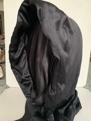 Adult Black Hidden Face Mask Hood ~ HALLOWEEN SCARY COSTUME INVISIBLE MESH MASK - Image 1 of 4