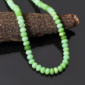 Increíble collar de ópalo caramelo verde | Rondelle liso de 8-9 mm | Plata de ley 925 - Imagen 1 de 4