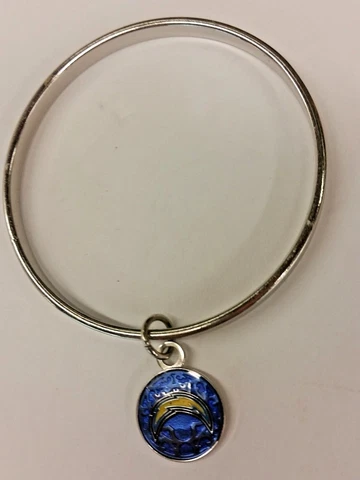 NFL Los Angeles Chargers Bangle Bracelet With Charm, NEW Cover