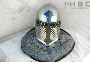 Casco personalizado SCA HNB calibre 14 acero medieval pan de azúcar ennegrecido - Imagen 1 de 5